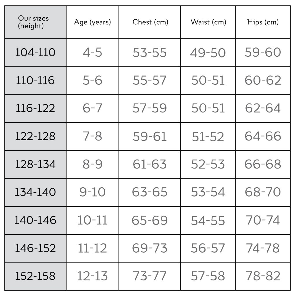 Size guide - Balletmaniacs